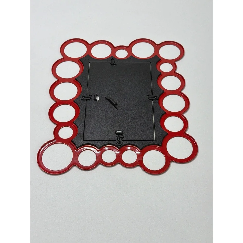 Walden Red Bubble Circle Border Picture Frame Glossy Modern‎ 4x6 Photo Opening